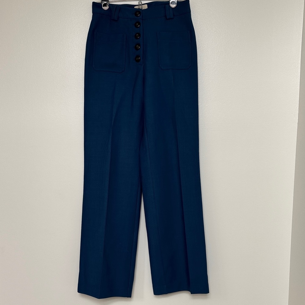 Sézane Navy Blue Trousers - Picture 2 of 6